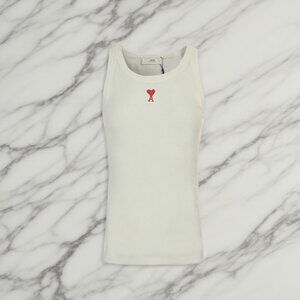 Ami Alexandre Mattiussi Cream Ami De Cœur Vest